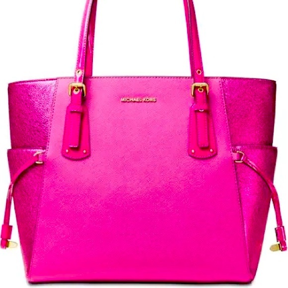 Michael Kors hot Pink Glitter tote - Picture 1 of 7